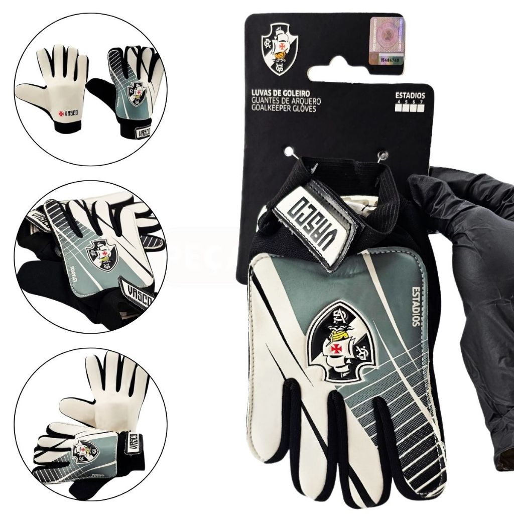 Luva De Goleiro Vasco Da Gama Licenciada Oficial Futebol Alta Qualidade Para Treinos E Jogos em Oferta na Shopee