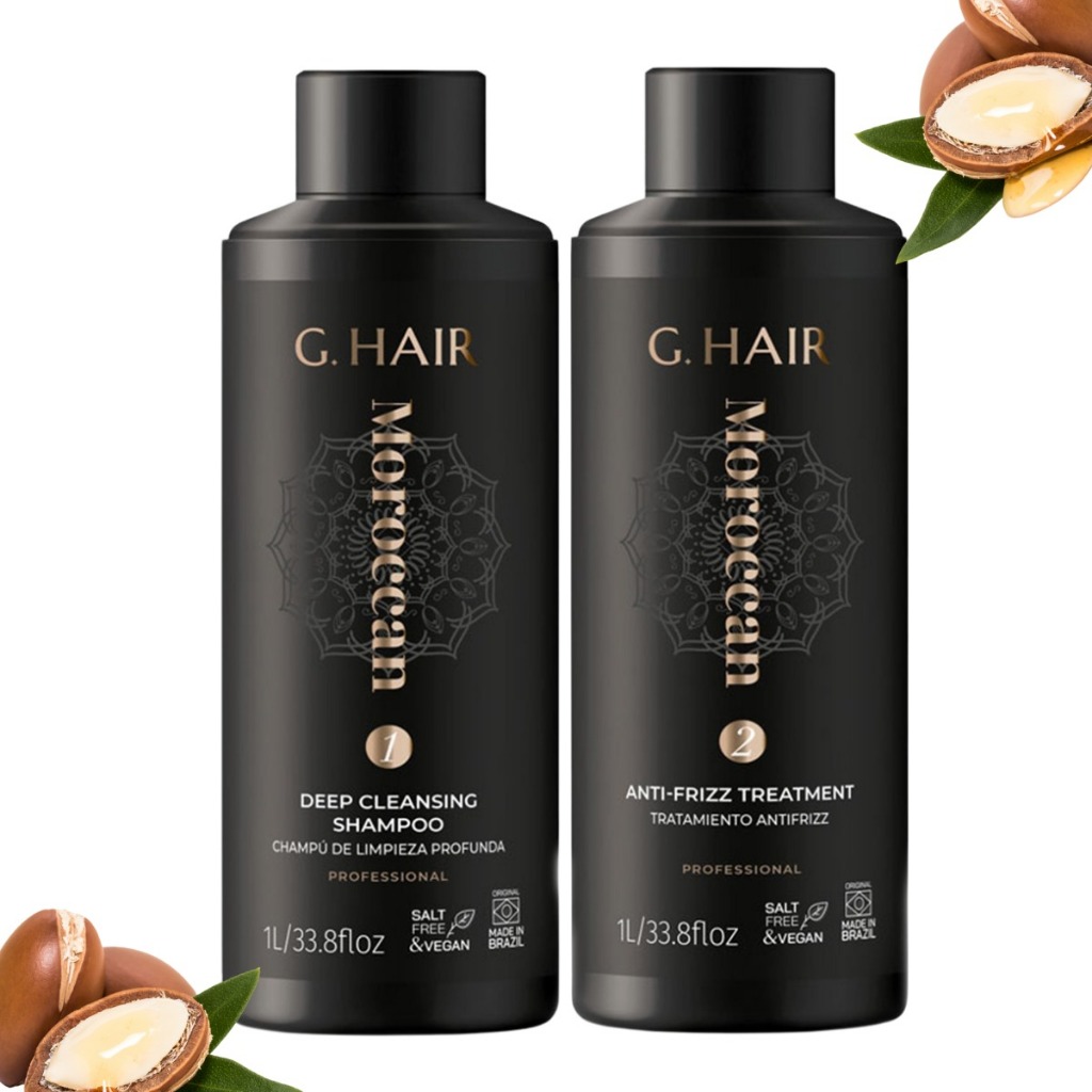 Kit Escova Progressiva Marroquina e Shampoo Alisamento e Brilho Extremo Nova Embalabem