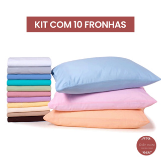 Kit Com 10 Fronhas Avulsas Lisas Cores Variadas em Oferta na Shopee