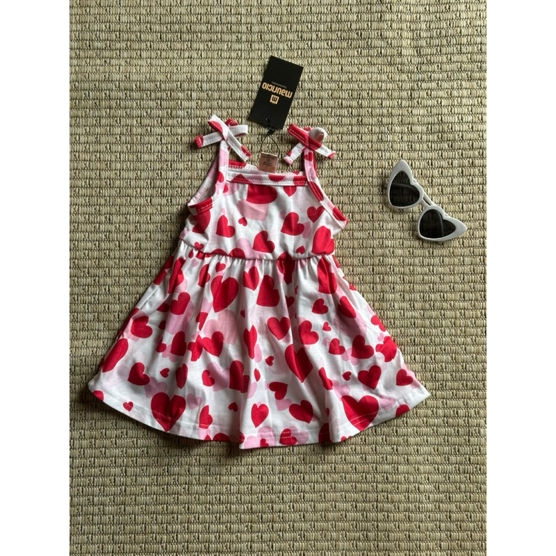 Vestido alcinha infantil bebê estampado coração