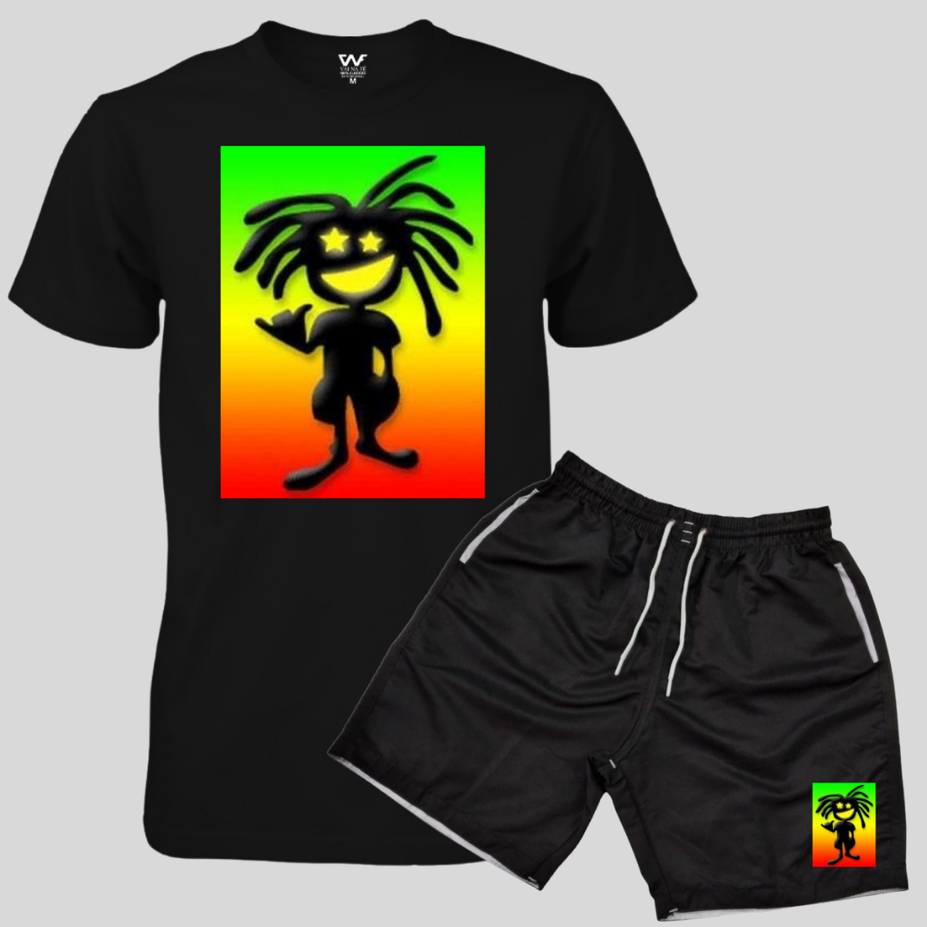 Conjunto Masculino Camiseta Bob Marley Reggae + Short Masculino Adulto Ou Infantil lançamento