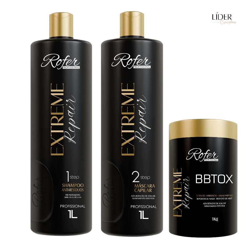 Kit Progressiva Extreme Neutro 1L + Botox Extreme Neutro 1Kg Rofer Profissional
