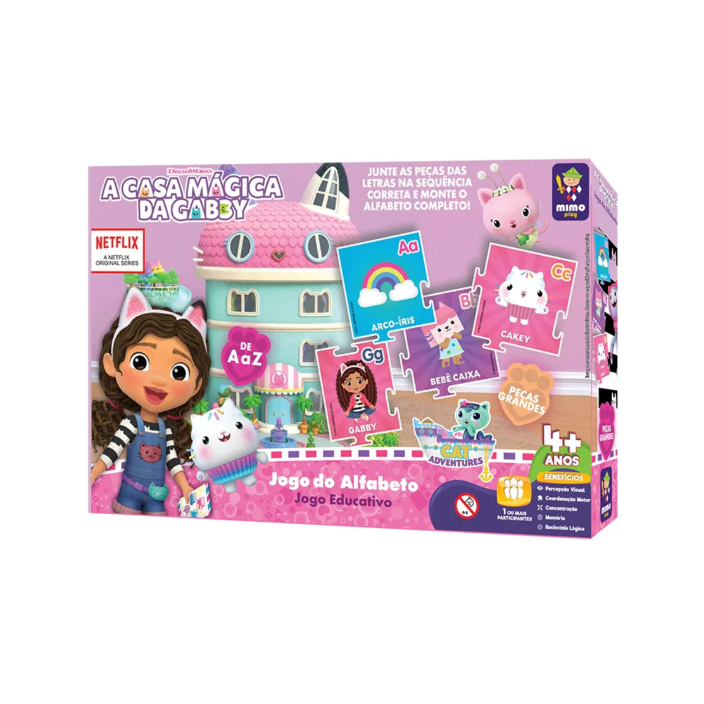 Jogo do Alfabeto Educativo A ao Z da Gabby Dollhouse - Mimo Toys