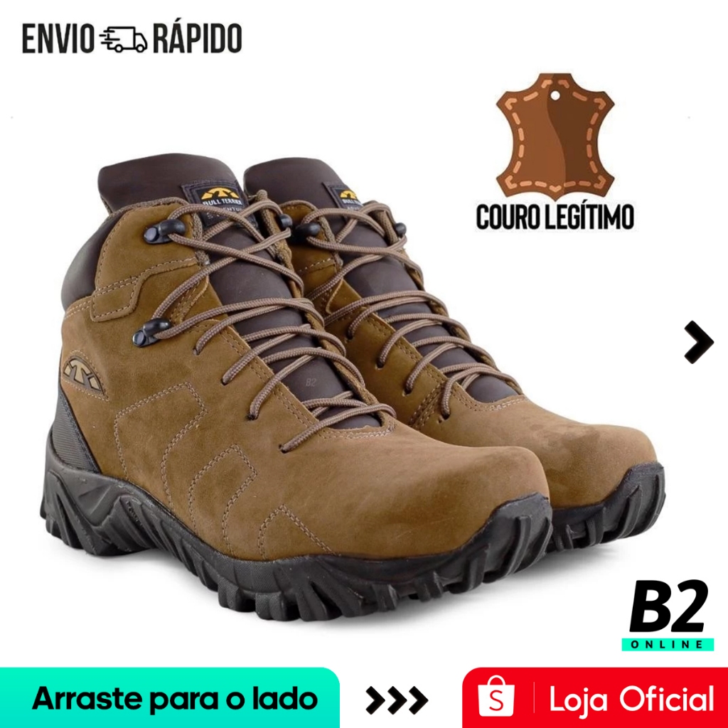 Bota Bull Terrier Tracker Masculina Marrom Original com Nota Fiscal e Garantia - Men Shoes