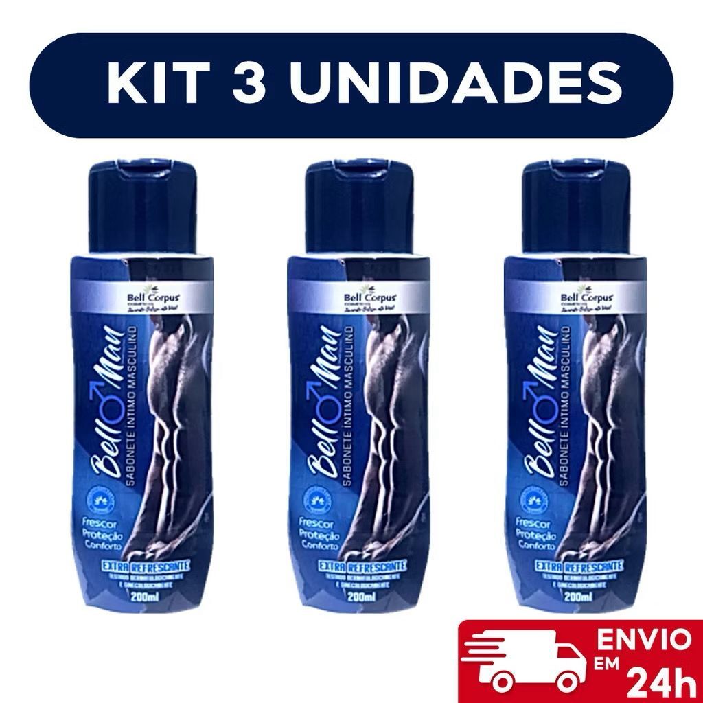 Kit 3 Sabonete Íntimo Masculino Bell Man - Bell Corpus 200ml em Oferta na Shopee