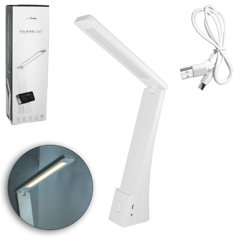 LUMINARIA DE MESA AJUSTAVEL RECARREGAVEL COM SENSOR TOUCH + 36 LEDS E SUPORTE DE CELULAR