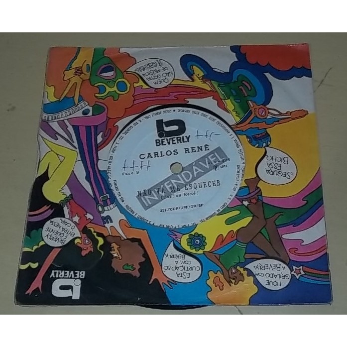 Compacto Disco de Vinil Carlos  Renê - Beverly - Ano de 1973.
