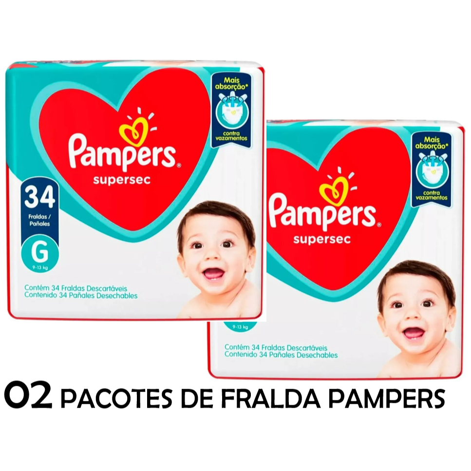 PAMPERS - Pacotes Fralda Mega - Escolha o tamanho