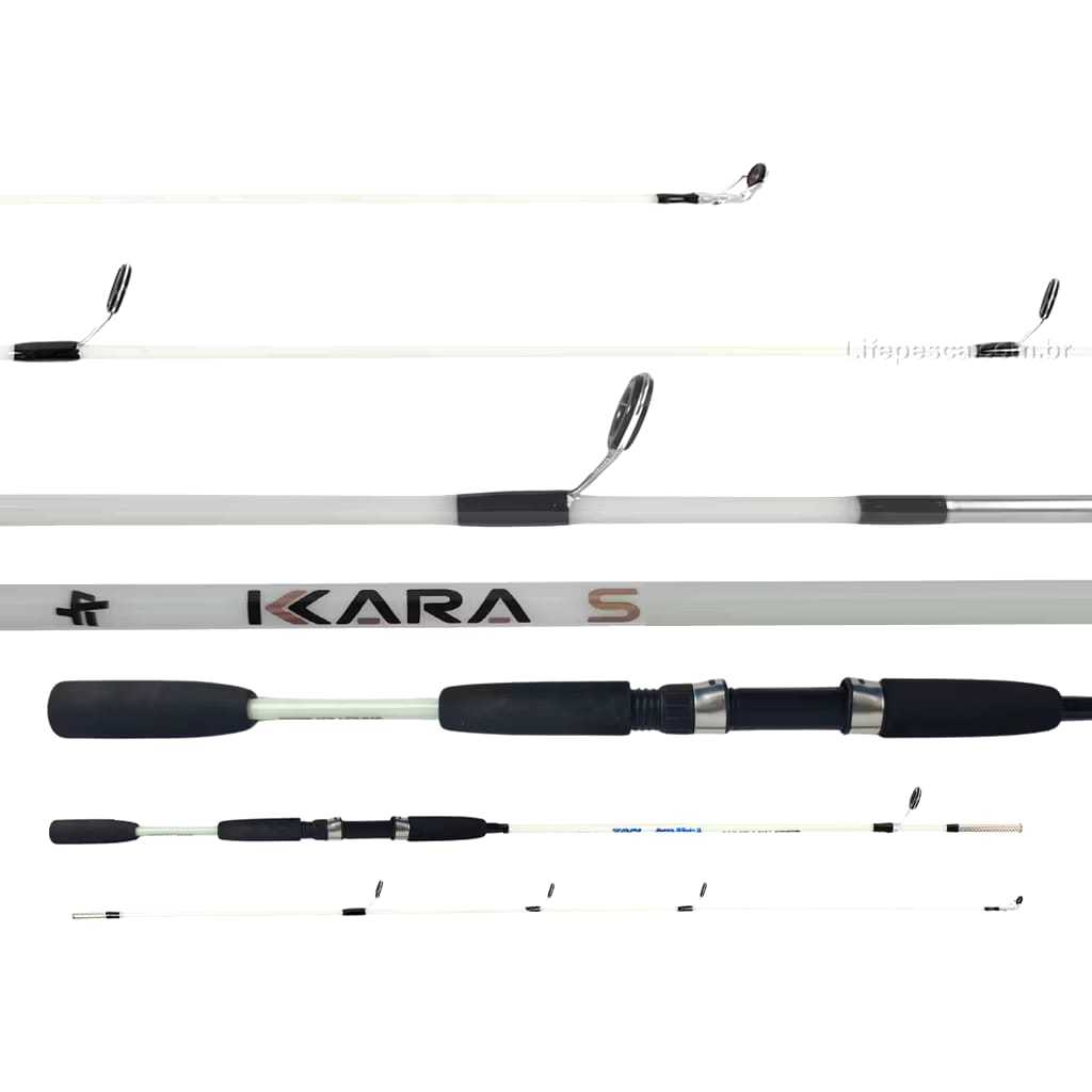 Vara Pesca KARA Albatroz Molinete 1,80mt. 15 -25lb  2 partes.