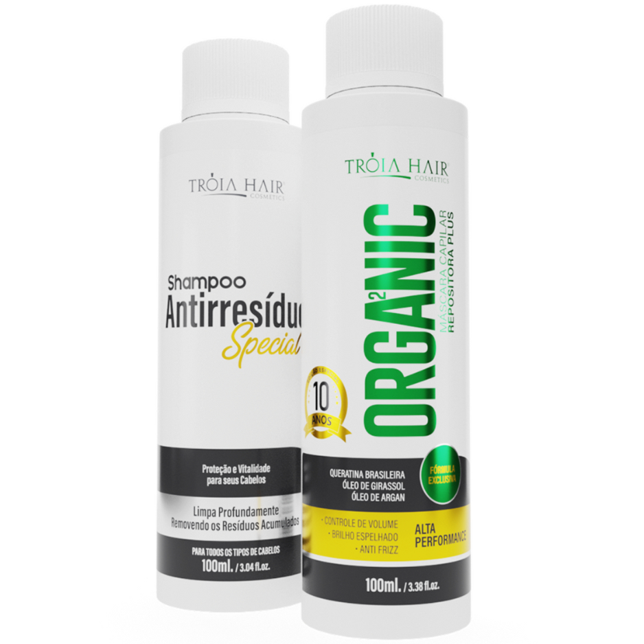 Kit Escova Progressiva Organic Alta Performance Edição Especial 100ml - Tróia Hair