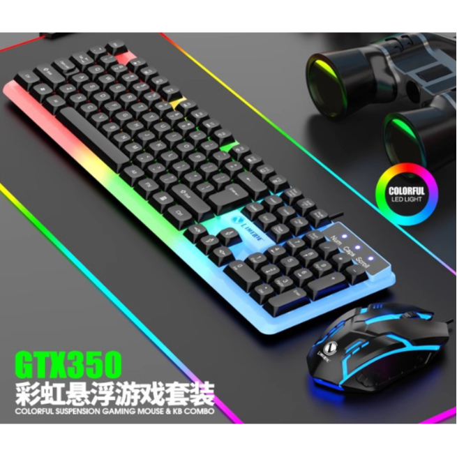 Kit Teclado Semi Mecânico Com Mouse Gamer 3200dpi Rgb/Branco Led