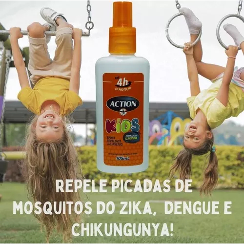 Repelente Anti dengue Infantil Action Icaridina Mosquito 105mL 1UND