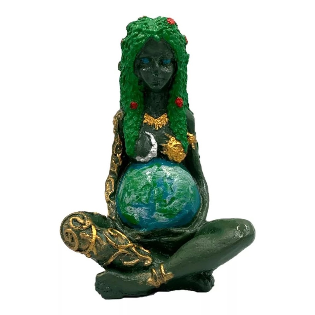 Deusa Gaia Estatua Em Resina Wicca Geia, Gaea Ou Gé 10cm