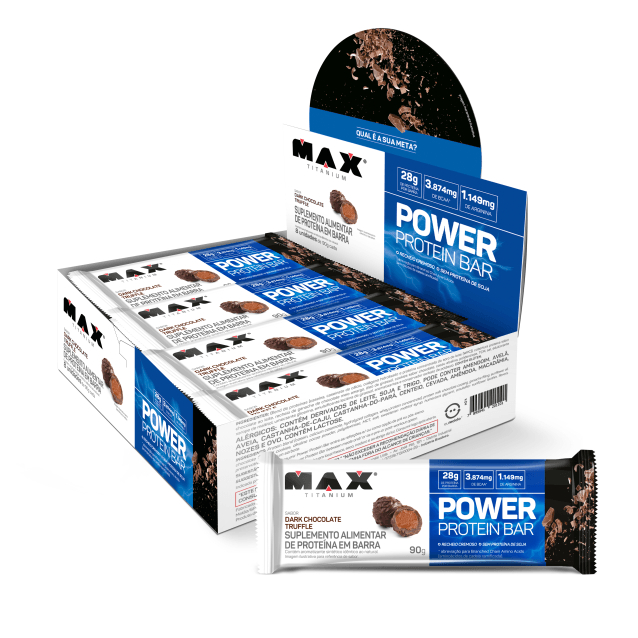 Barra de Proteína Power Protein Dark Chocolate 90g - Max Titanium