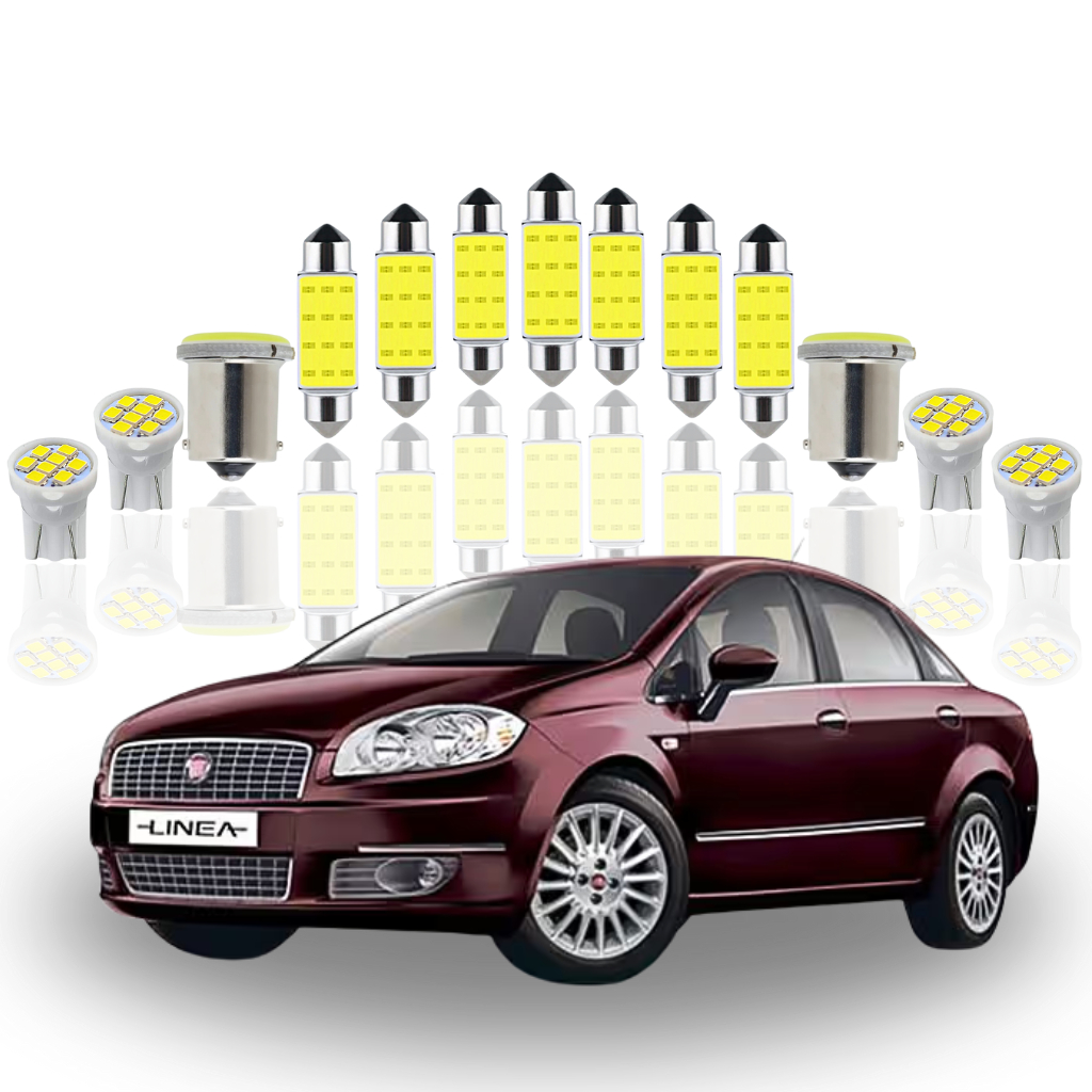 Kit Lâmpada led Fiat Linea 2008 a 2016 ( Farolete Placa Teto Ré porta luvas porta malas ) pingo T10 Torpedo 41mm 39mm em Oferta na Shopee