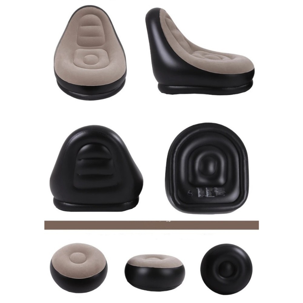 Conjunto Poltrona e Puff Inflável Ultra Lounge Portátil Descanso Preguiçoso Sofá Poltrona