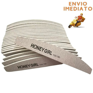 Kit 50 ou 25 Lixa Honey Bananão Girl Boomerang (100/180) Para Unhas de Gel Manicure Alta Qualidade em Oferta na Shopee