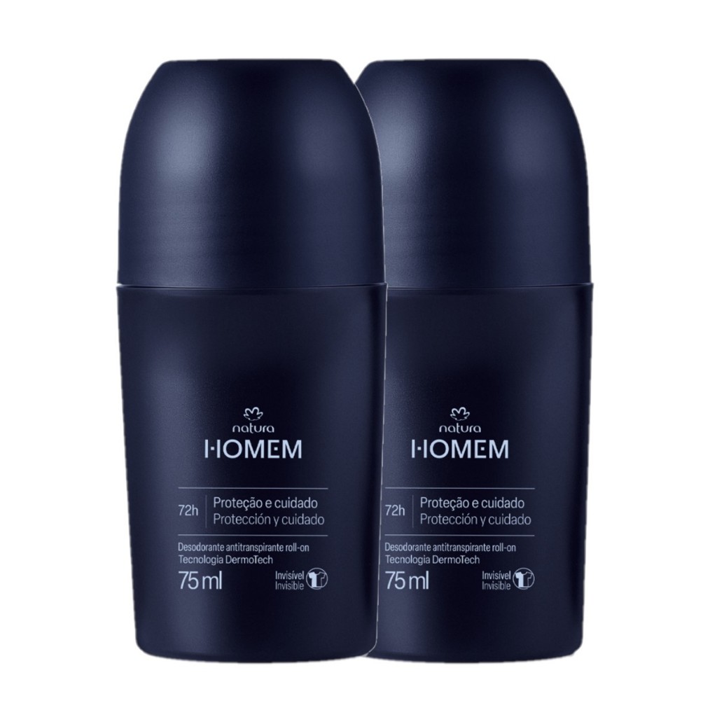 Kit Com 2x Desodorante Roll-on Natura Homem 75ml rollon