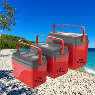 Cooler Térmico Unitermi Caixa Floripa Com Alça de 7,5, 15, 30L para 12, 22, 45 Latas - Vermelha em Oferta na Shopee