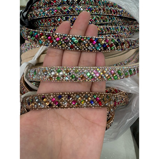 Tubo/Tira de strass meia cana 13mm em metro -1 metro em Oferta na Shopee