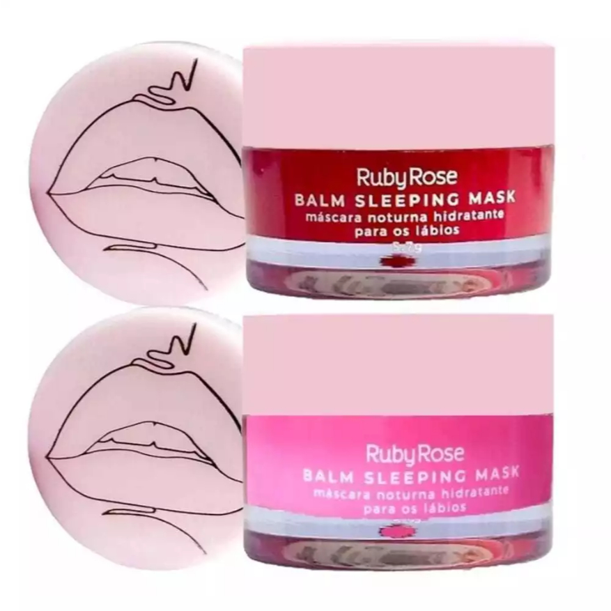 Ruby Rose - Balm Sleeping Mask Boca Mascara Noturna Hidratante para Labios + Um Aplicador Pincel em Oferta na Shopee