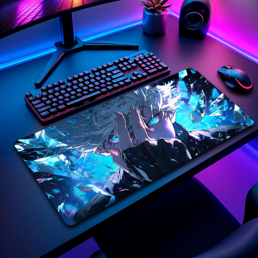 Mouse Pad Gamer Jujuts Kaise Antiderrapante Grande 70x35 80x35 90x40 90x50 cm Borda Costurada
