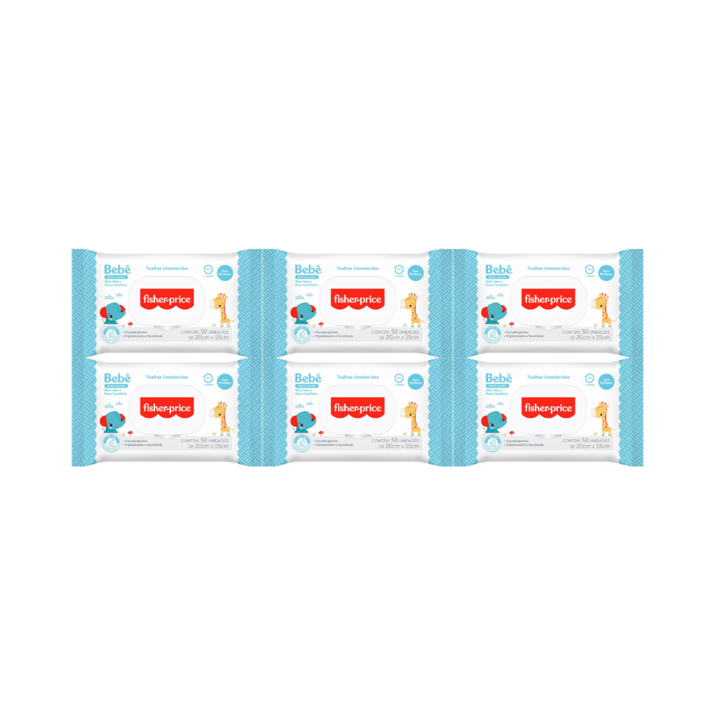 Toalha Umedecida Fisher Price RN 300 Folhas (6undX50fls)