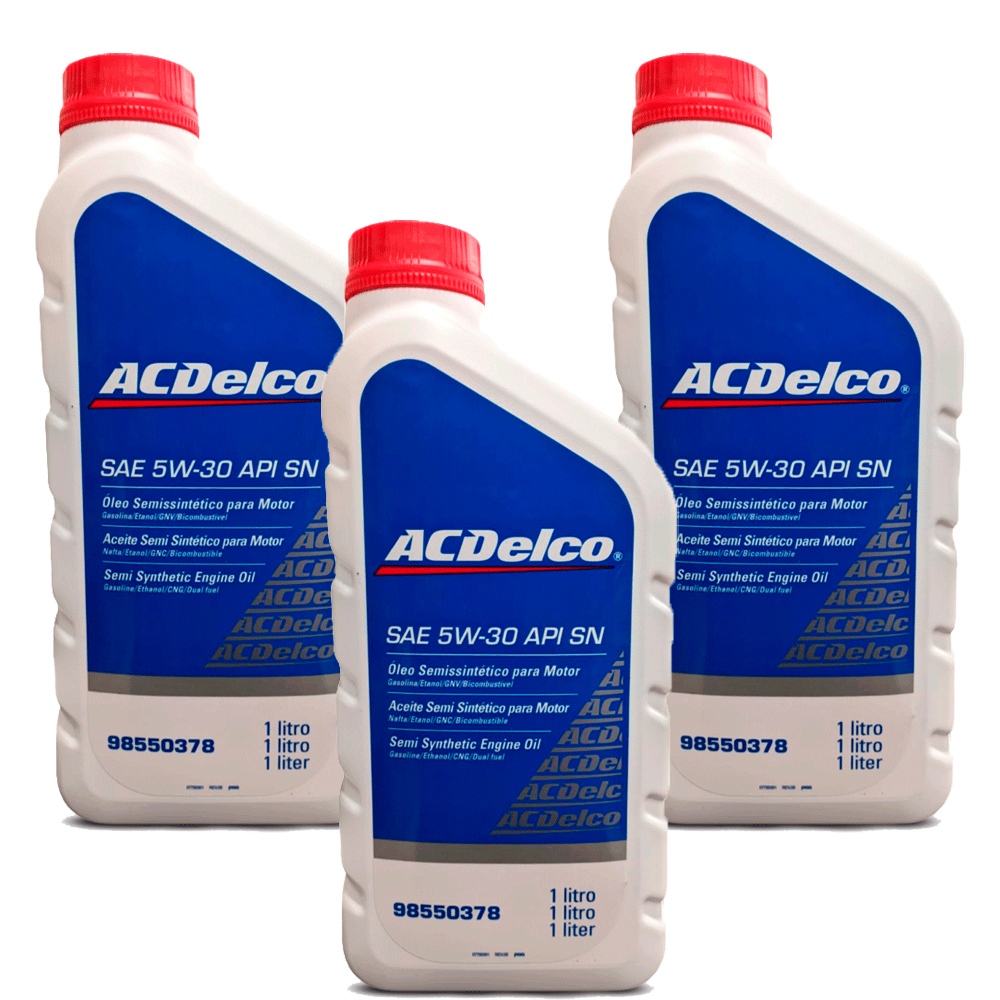 Kit Troca 3 L Oleo de Motor Sae 5w30 Acdelco Semi-sintetico Api sn