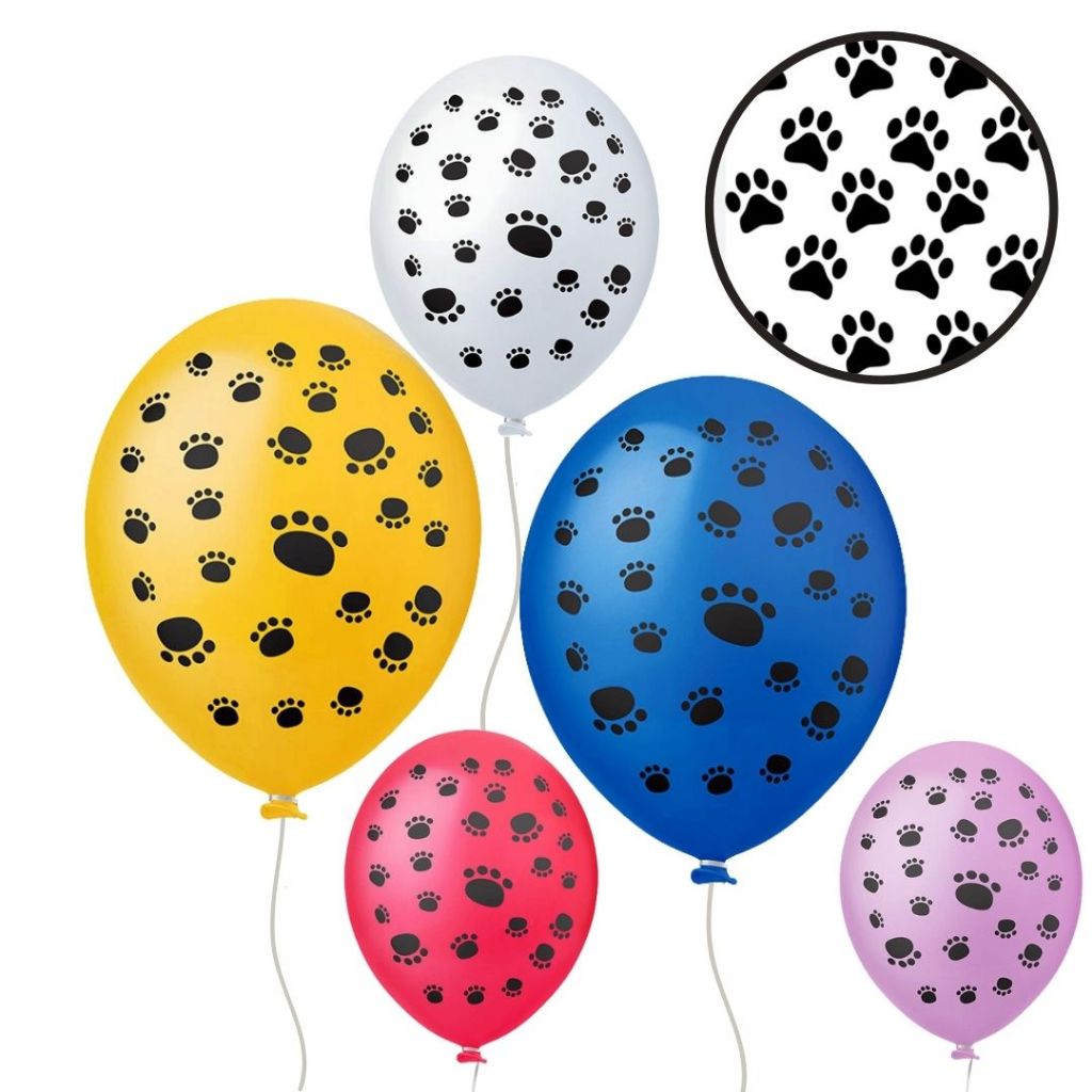 25~100 BALAO PATAS DE CACHORRO MISTA 11 POL  HAPPY DAY - Home & Living