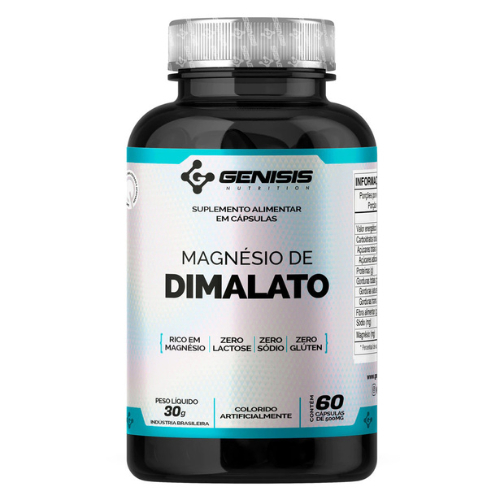 Magnésio Dimalato - Cápsula 100% Puro 60 cápsulas 500mg Genisis Nutrition