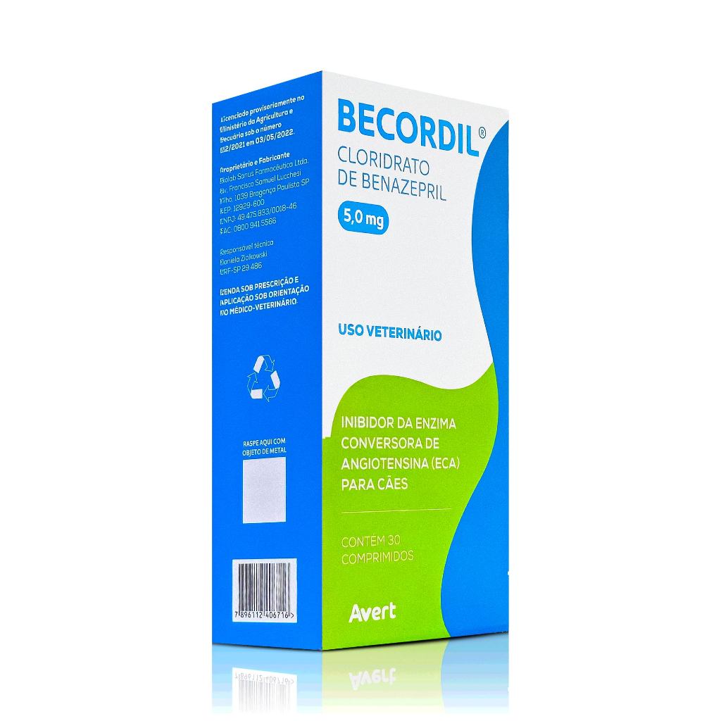 Becordil 5mg para Cães e Gatos 30 Comprimidos Avert