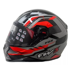 Capacete Fw3 Fechado Gtx Fox C/ Óculos Interno Cores
