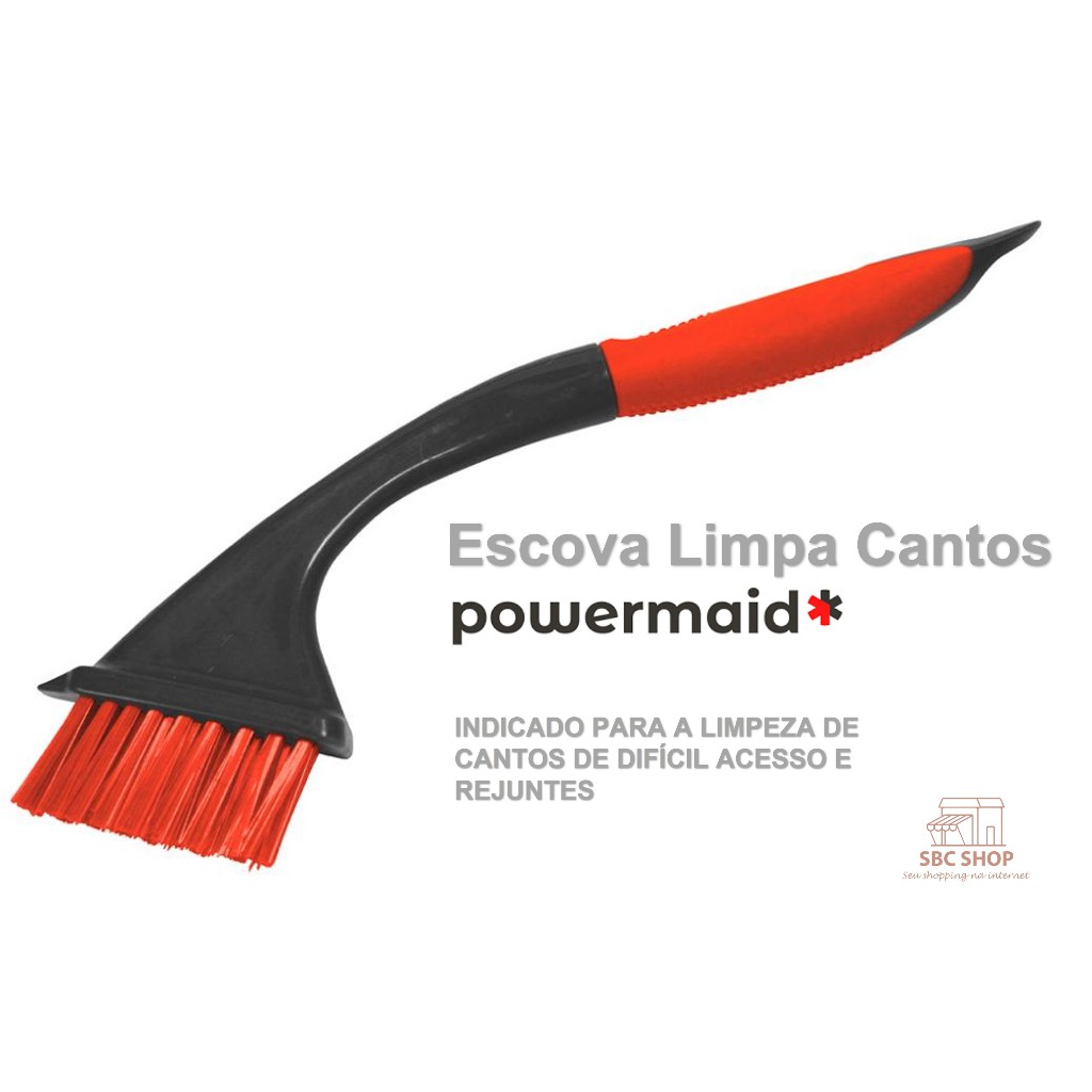 Escova Para Limpeza de Cantos e Rejuntes Powermaid Reforçada com cabo emborrachado Camesa