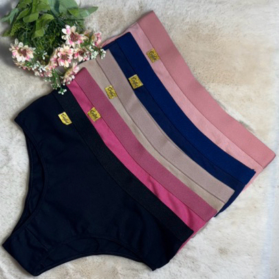 Kit Calcinha De Algodão 100% Cós Alto Premium Confortável Dia a Dia Barato Lingerie em Oferta na Shopee