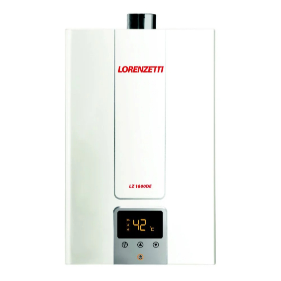 Aquecedor De Água A Gás Lorenzetti Lz 1600 De Branco 15 Litros Bivolt Digital Gás GN