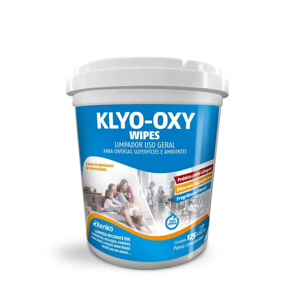 Klyo Oxy - Wipes - Pano Umedecido Floral - 125 Lenços