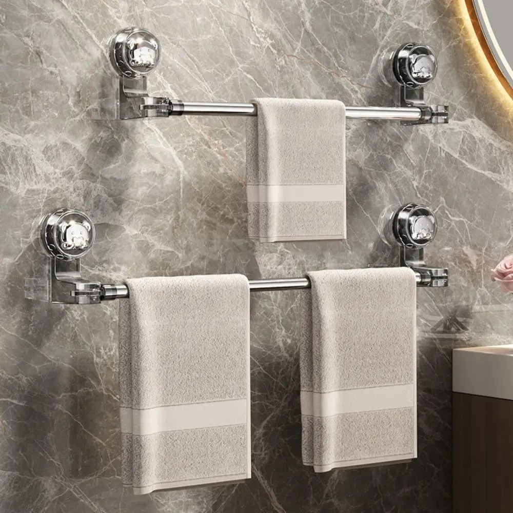 Suporte Porta Toalha Com Ventosa Retrátil Não Perfurada Com Haste Inox