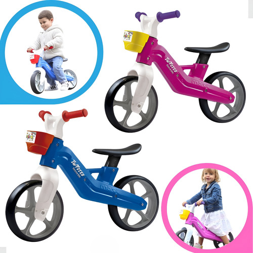 Bicicleta Sem Pedal Equilíbrio Balance Infantil Bebê Menino Menina Azul Rosa Seguro Divertido