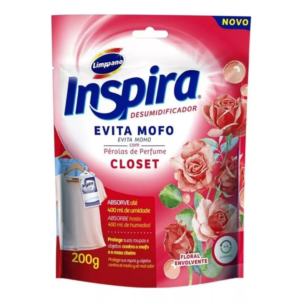 Desumidificador Evita Mofo Closet Inspira 200g Perfumado Floral