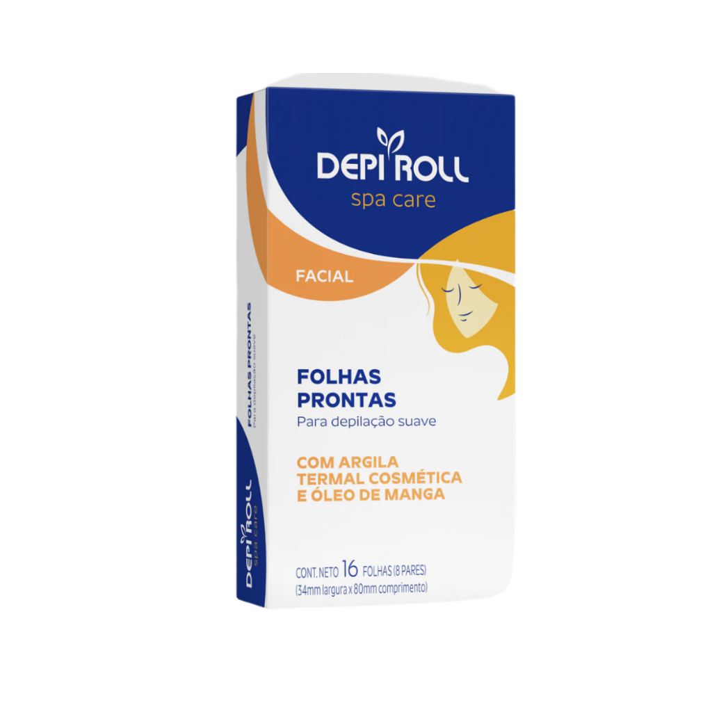 Folhas Prontas p/ Depilação Facial Depi Roll 16 Folhas