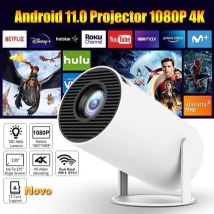 Projetor 4K HD 150 Polegadas Celular, Tv B0x, Xbox, PS, Pc, Wifi HY300 Pro Magcubic Envio Imediato