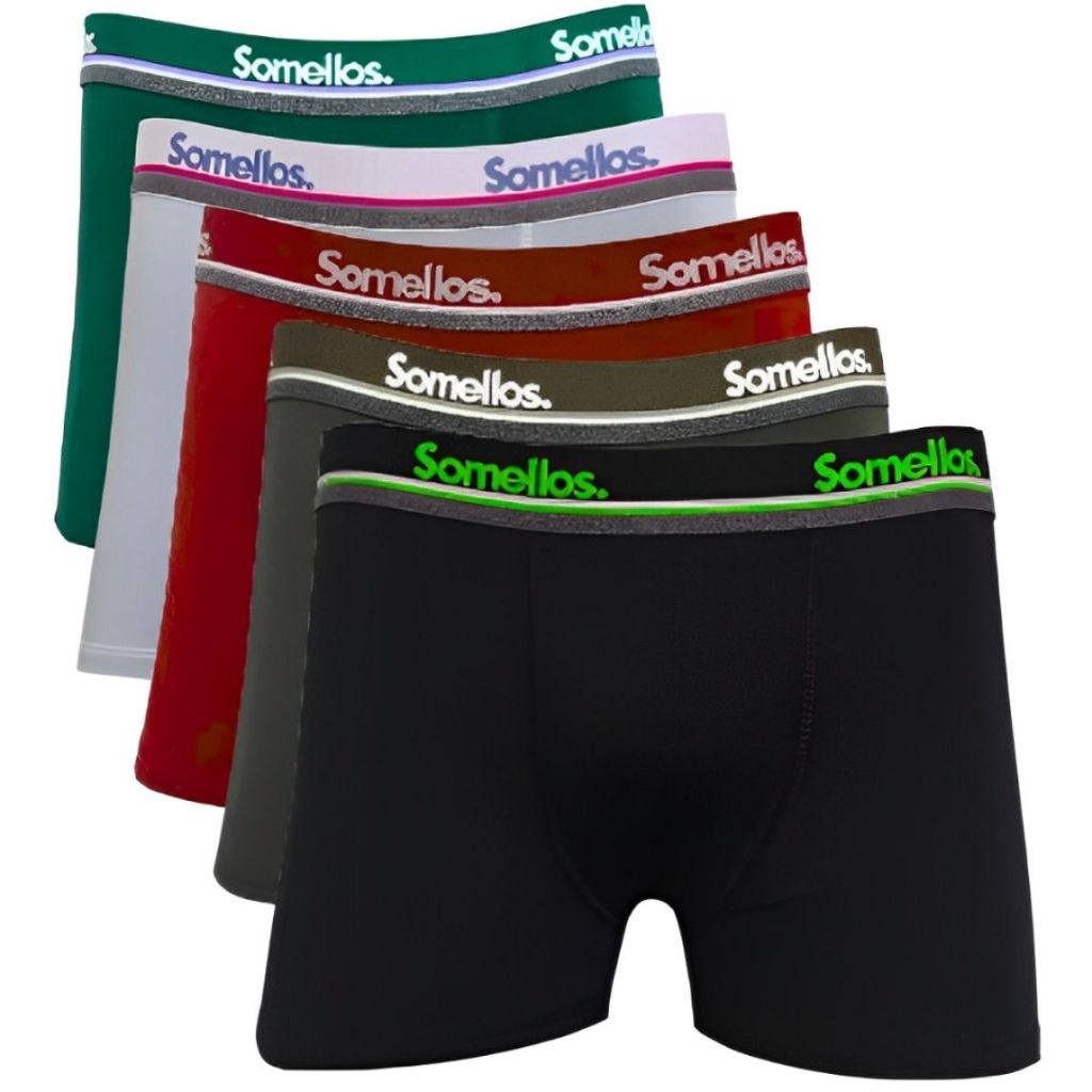 Kit 10 Cuecas Boxer Somellos Adulto Box Confortável Microfibra Masculino Premium com Forro