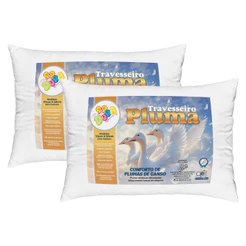 Kit 4 Travesseiros de Fibra de Silicone Extra Macio 70cm x 50cm Antialergico