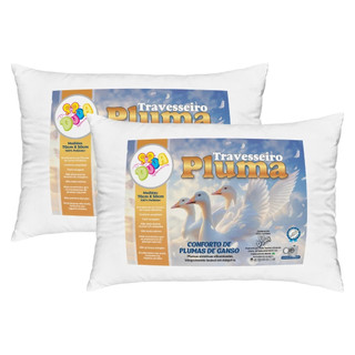 Kit 4 Travesseiros de Fibra de Silicone Extra Macio 70cm x 50cm Antialergico