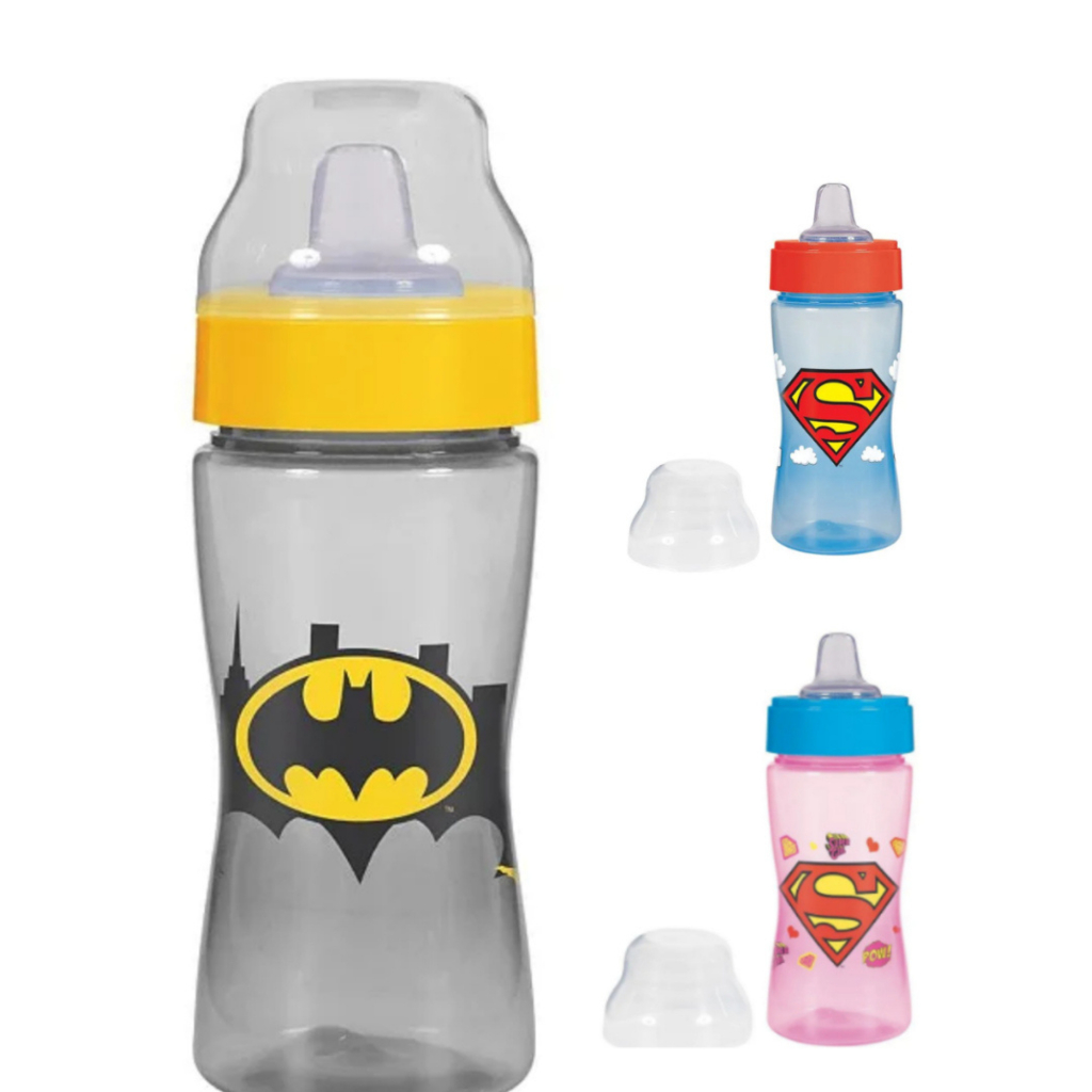 Copo De Treinamento com Bico Flexível 100% Silicone Super Friends Batman Superman Supergirl BabyGo em Oferta na Shopee