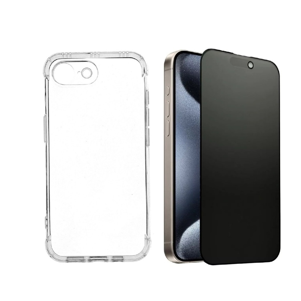 Para iPhone 16e - Capa Capinha Case Anti Impacto + Pelicula Protetora de Tela Ceramica Fosca Privacidade 9d em Oferta na Shopee