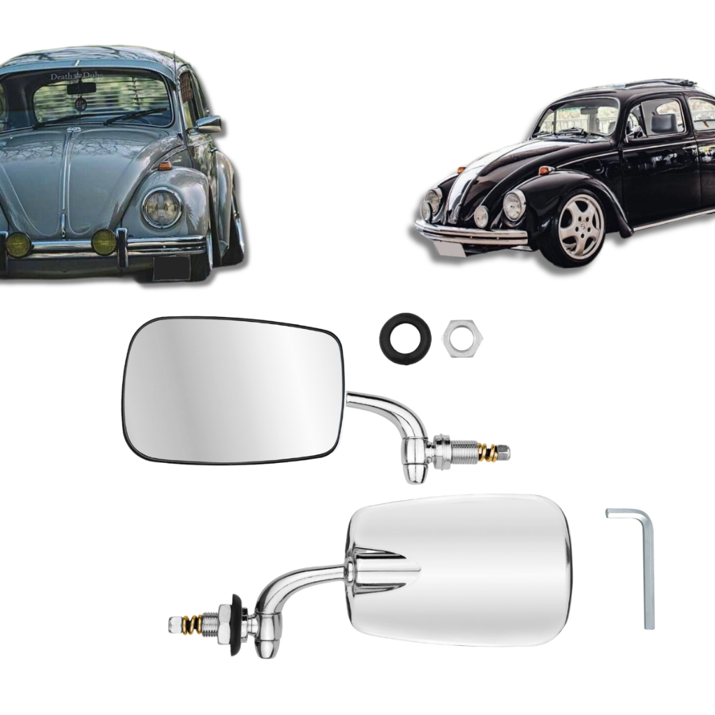 Par Retrovisor Fusca Mexicano Aço Inox +ch Allen 12x em Oferta na Shopee
