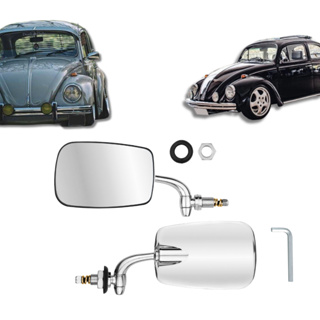 Par Retrovisor Fusca Mexicano Aço Inox +ch Allen 12x em Oferta na Shopee