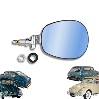 Retrovisor Fusca Modelo Raquete Aço Lente Convexo Azul em Oferta na Shopee