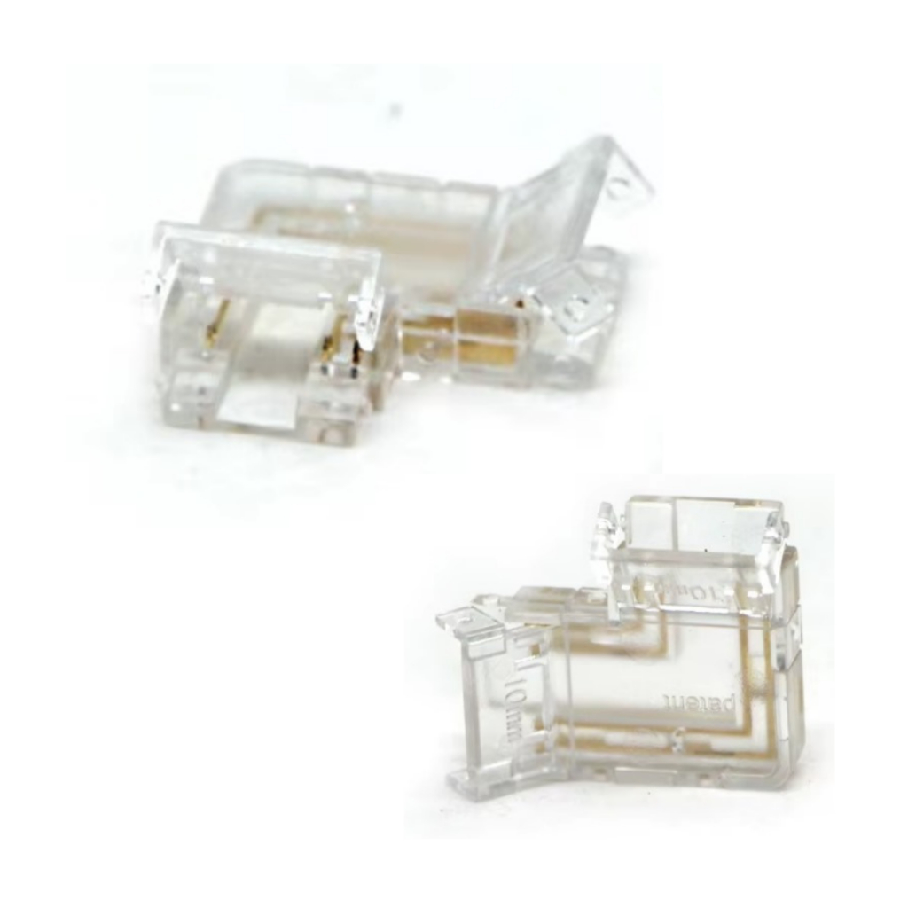 kit 20 conector L 90 graus cob e smd emenda fita de led 2 vias 10mm 12 volts 24 volts e 127 volts